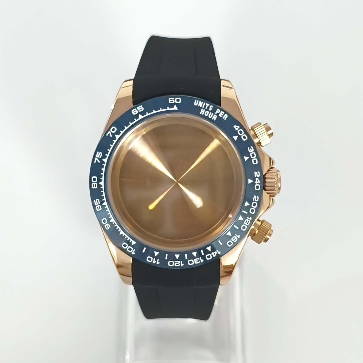39mm Rose Gold Plated Case For VK63 Quartz Movement Chronograph Watch