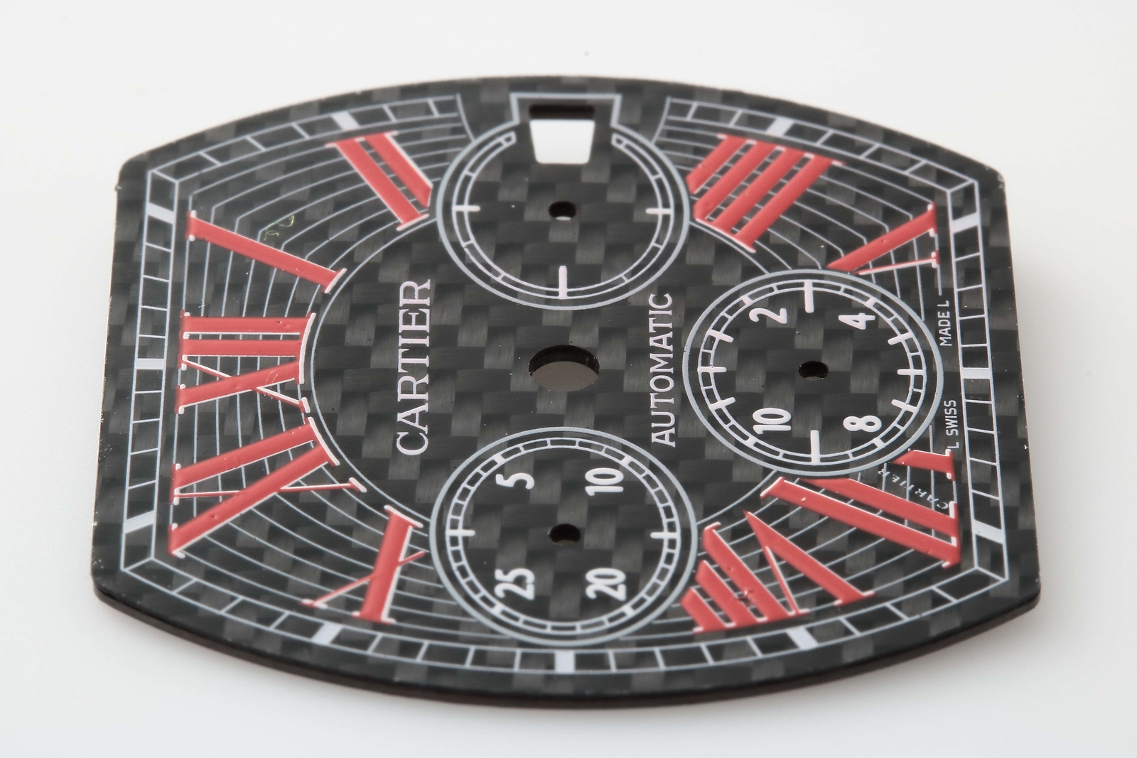 Cartier Roadster Chronograph Date Watch Dial Wristwatch Part Carbon Fiber
