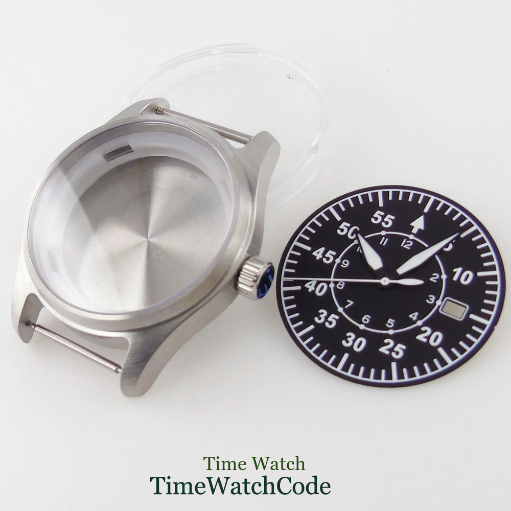 39mm Sapphire Watch Case+Black Dial+Hands For NH35 Movement 200M Waterproof Date