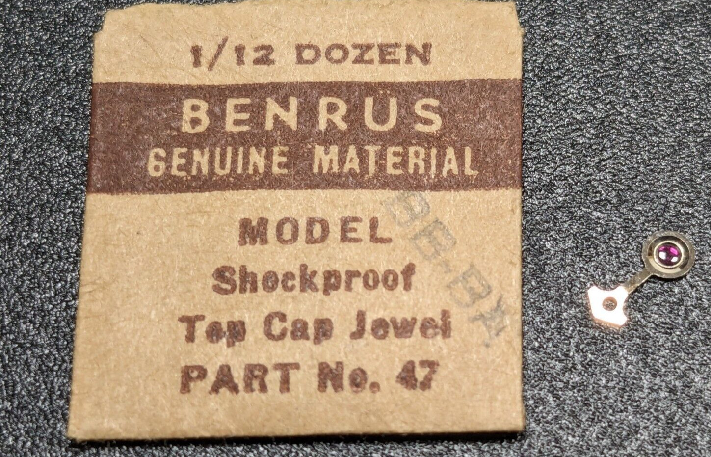 NOS NEW Genuine Benrus Watch Cal BB-BA Shockproof Top Cap Jewel Part# 311
