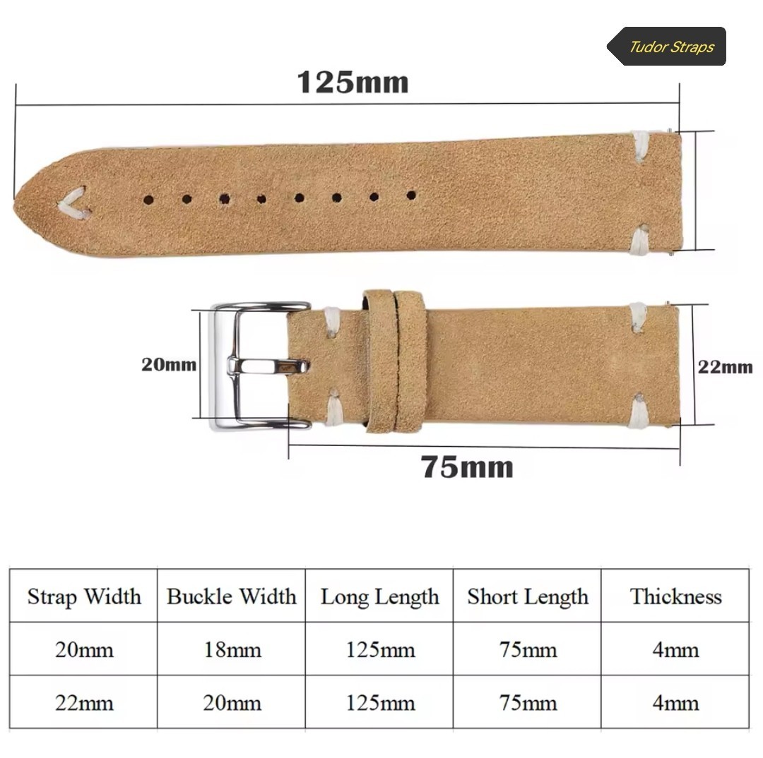 Tudor Black Bay 58 Replacement Strap – Suede Watch Strap – Brown Premium
