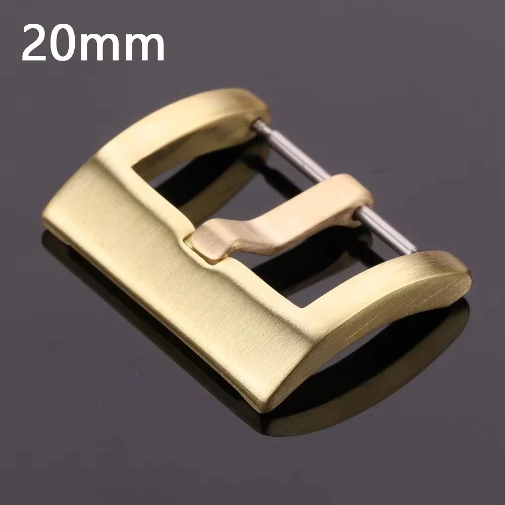 Durable Bronze Metal Watch Band Pin Buckle Solid Copper Strap Clasp 18-24mm