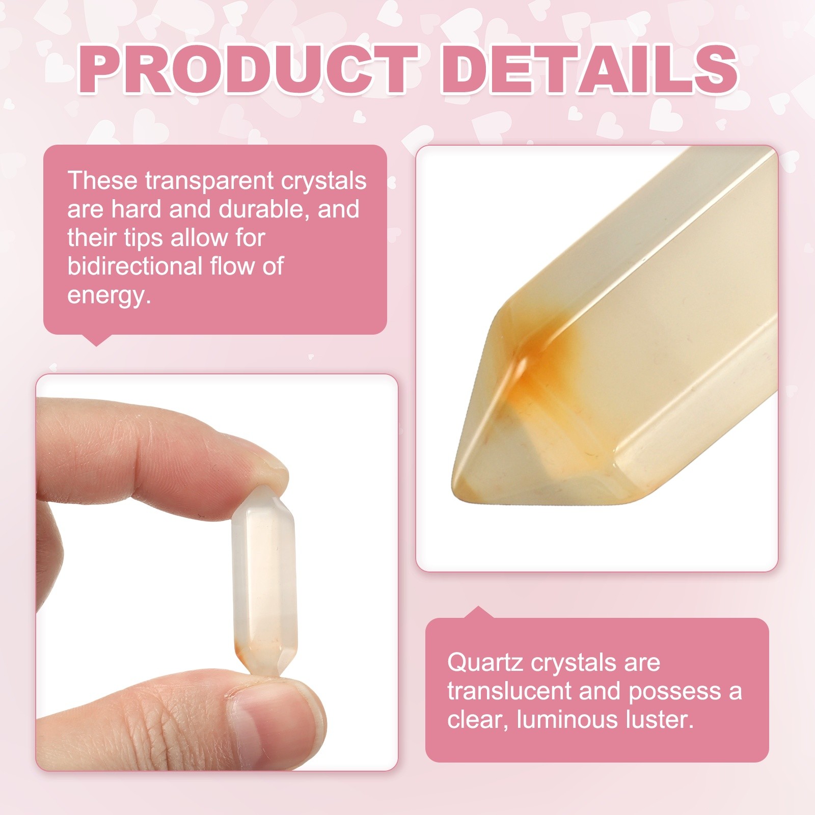 10 Pack Clear Agate Quartz Crystals, Polished Crystals Bulk