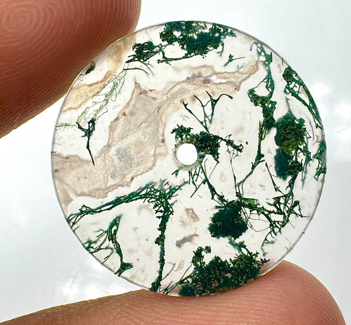 Natural Moss Agate Watch Dial: 24.5 mm Green Gemstone GMC-611