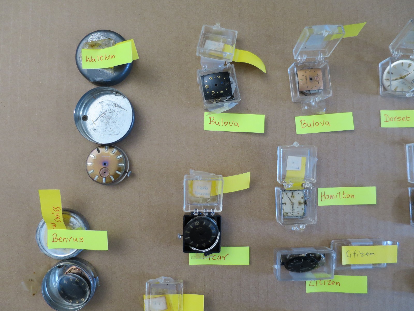 Lot 20 Bulova, Hamilton, Gruen, Rading, Waltham, Halgreen SWISS Movements Parts