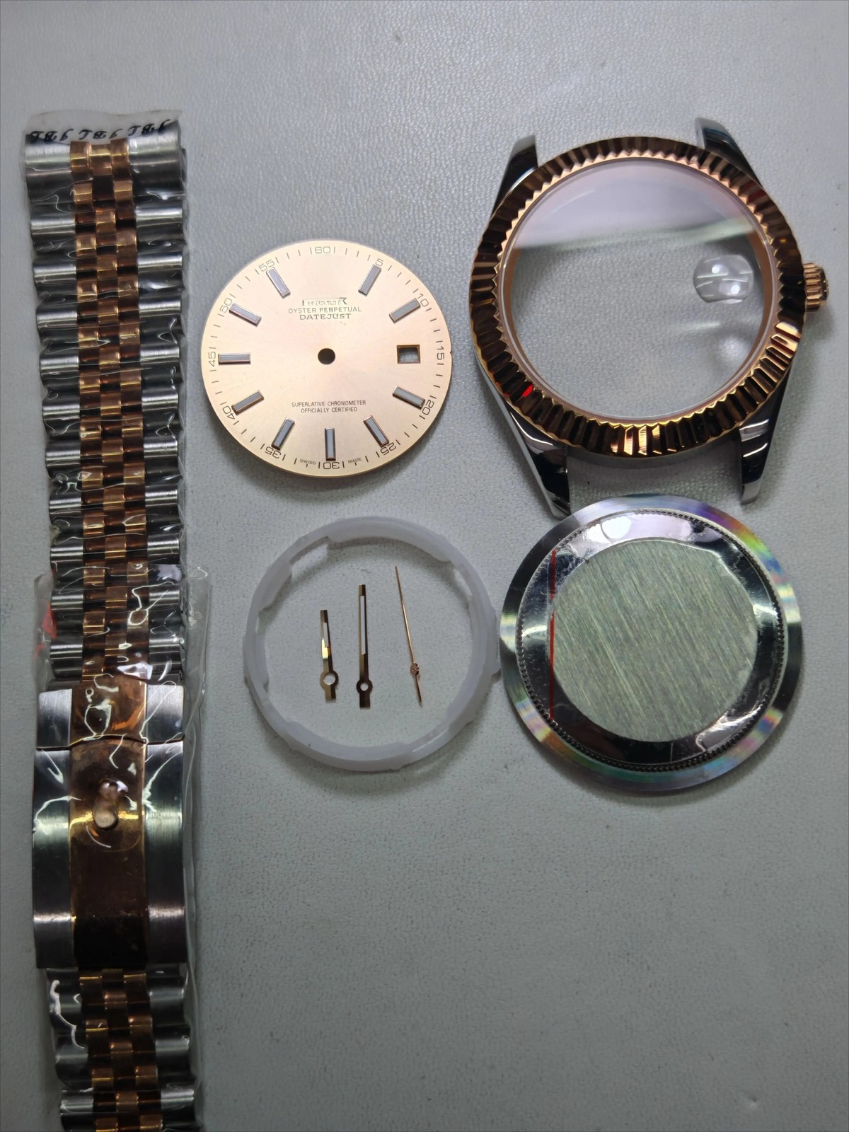 DIY Watch Part Kit for Datejust 8215 40mm Watch Case+Dial+Hands+Steel Strap