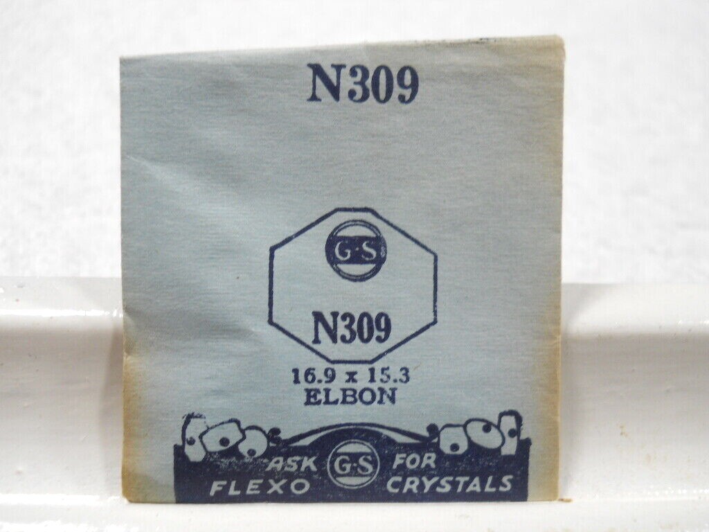 GS N309 PN309 Watch Crystal Fit Elbon – 16.9 x 15.3 mm – Replacement / Repair