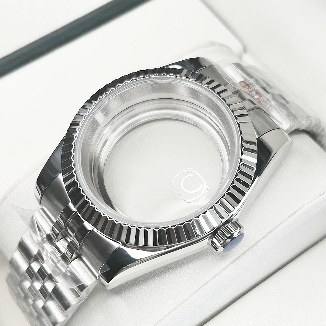 39mm stainless steel Fluted Watch Case Mod For Nh35 Nh36/38 Movement 28.5mm Dial