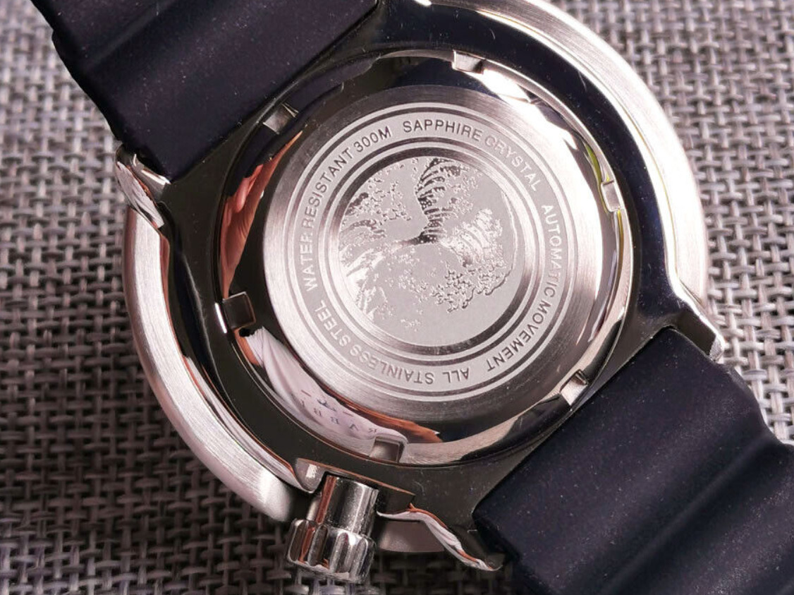 47mm Solid 316L Steel sapphire glass Watch Case 300M water resistance 4 o’clock