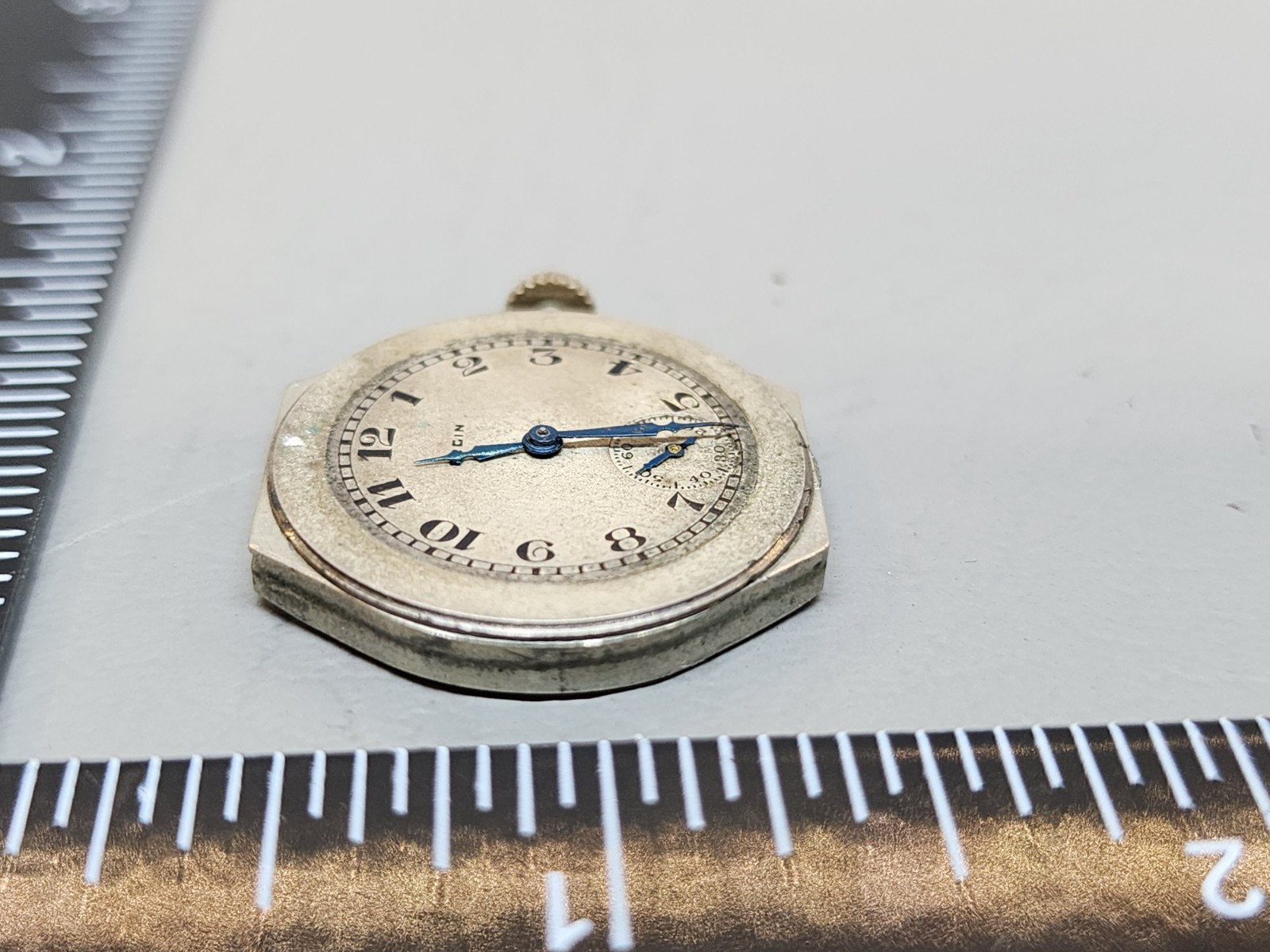 (For Parts Not Working) – ELGIN Nickel Wrist WATCH Face Movement Only