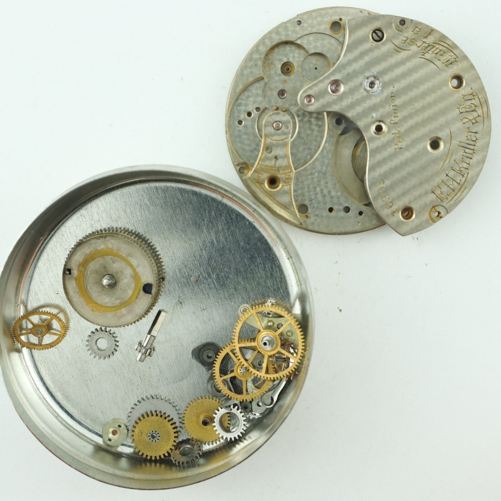 Antique 36.7mm Agassiz Private Label Hunter Pocket Watch Movement for Parts