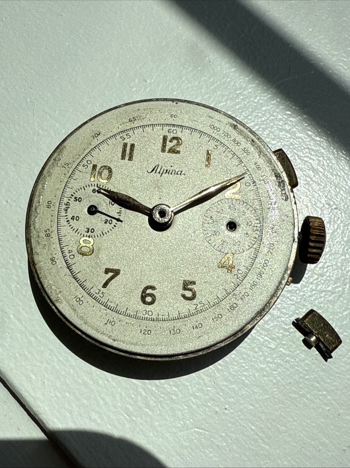 Angelus Cal 215 Chronograph Movement (Signed Alpina) Running