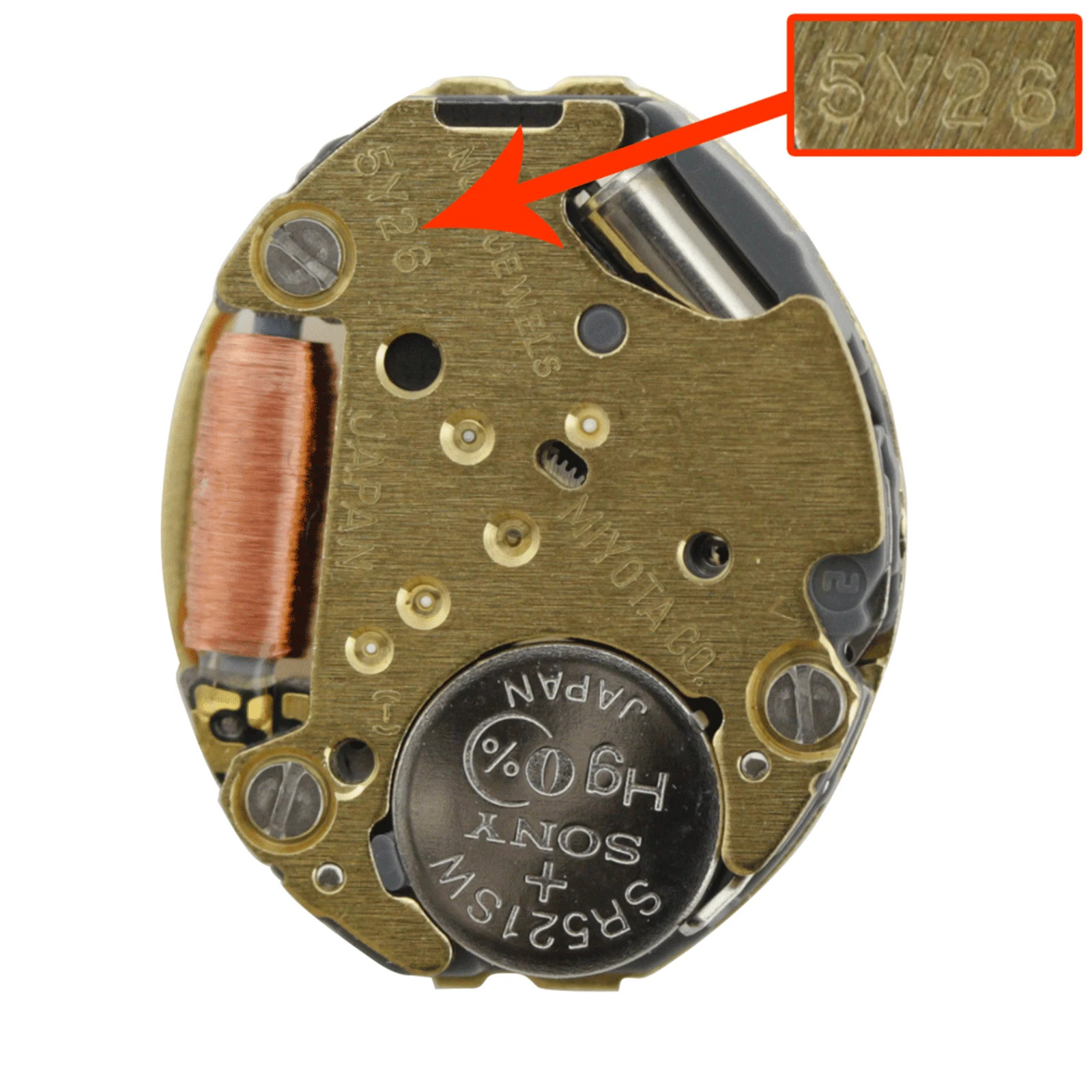 Miyota/Citizen 5Y26, 2 Hands, Japan Quartz Movement