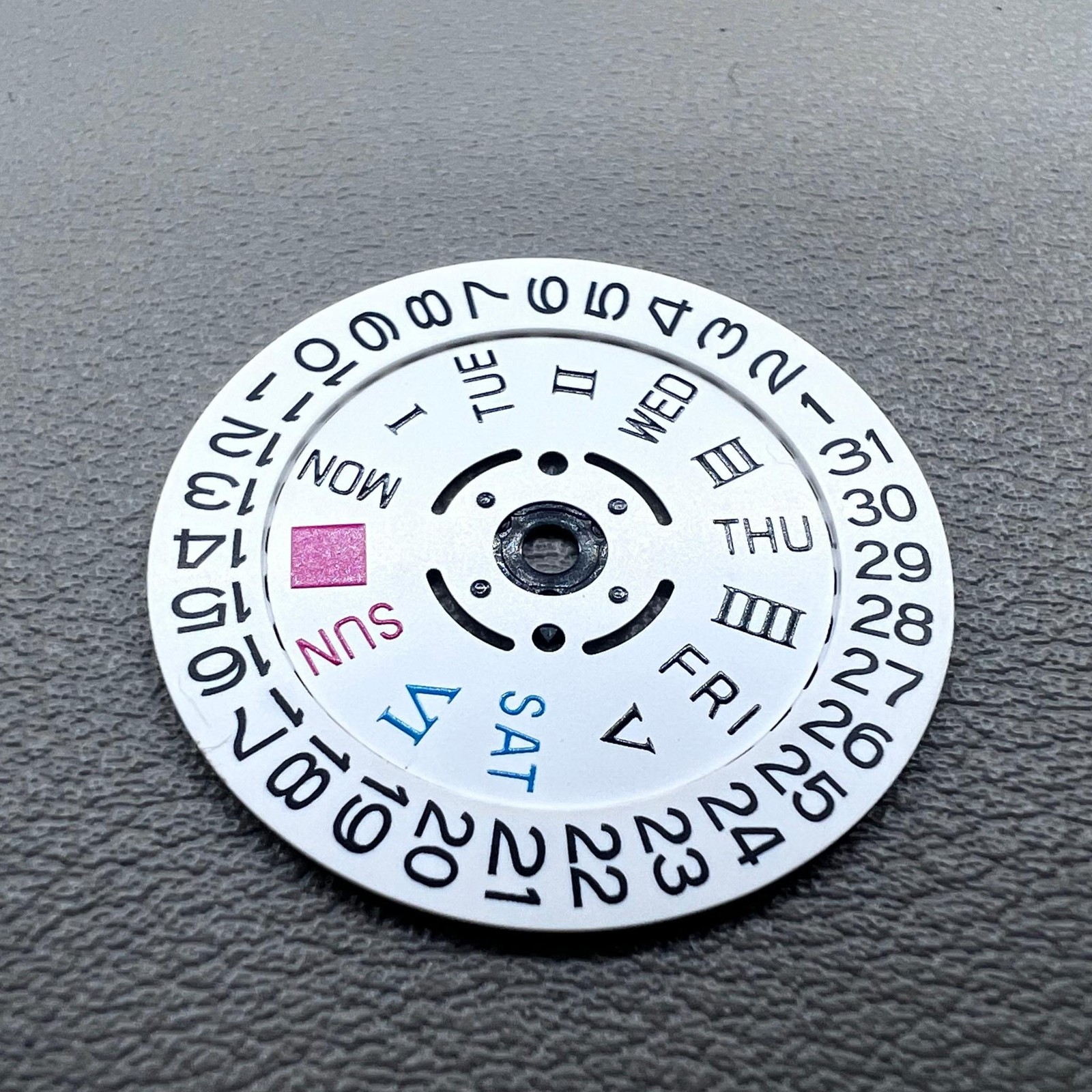 White Date Disk Week Wheel Roman /English Font for NH36 Movement Crown@3.8