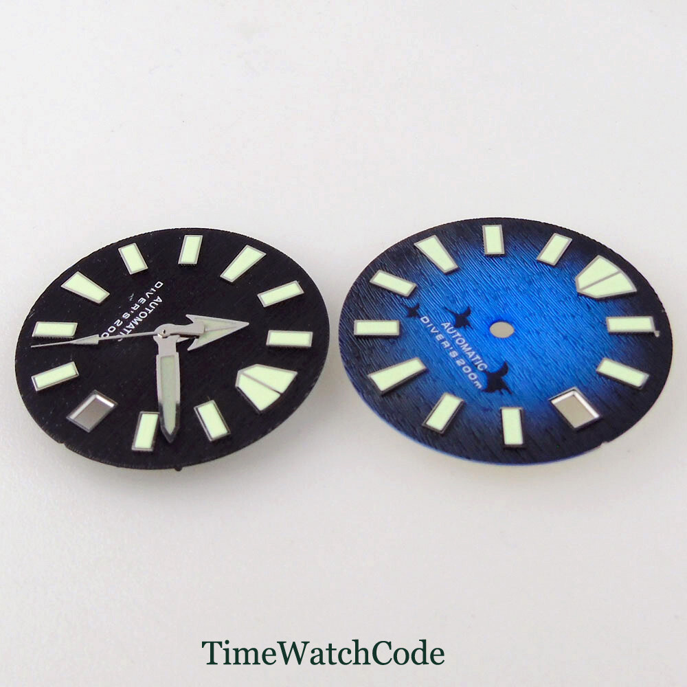 29mm Watch Dial Face Fit for NH35 NH36 Movement 3H 3.8H 4.1H Crown Green Lume