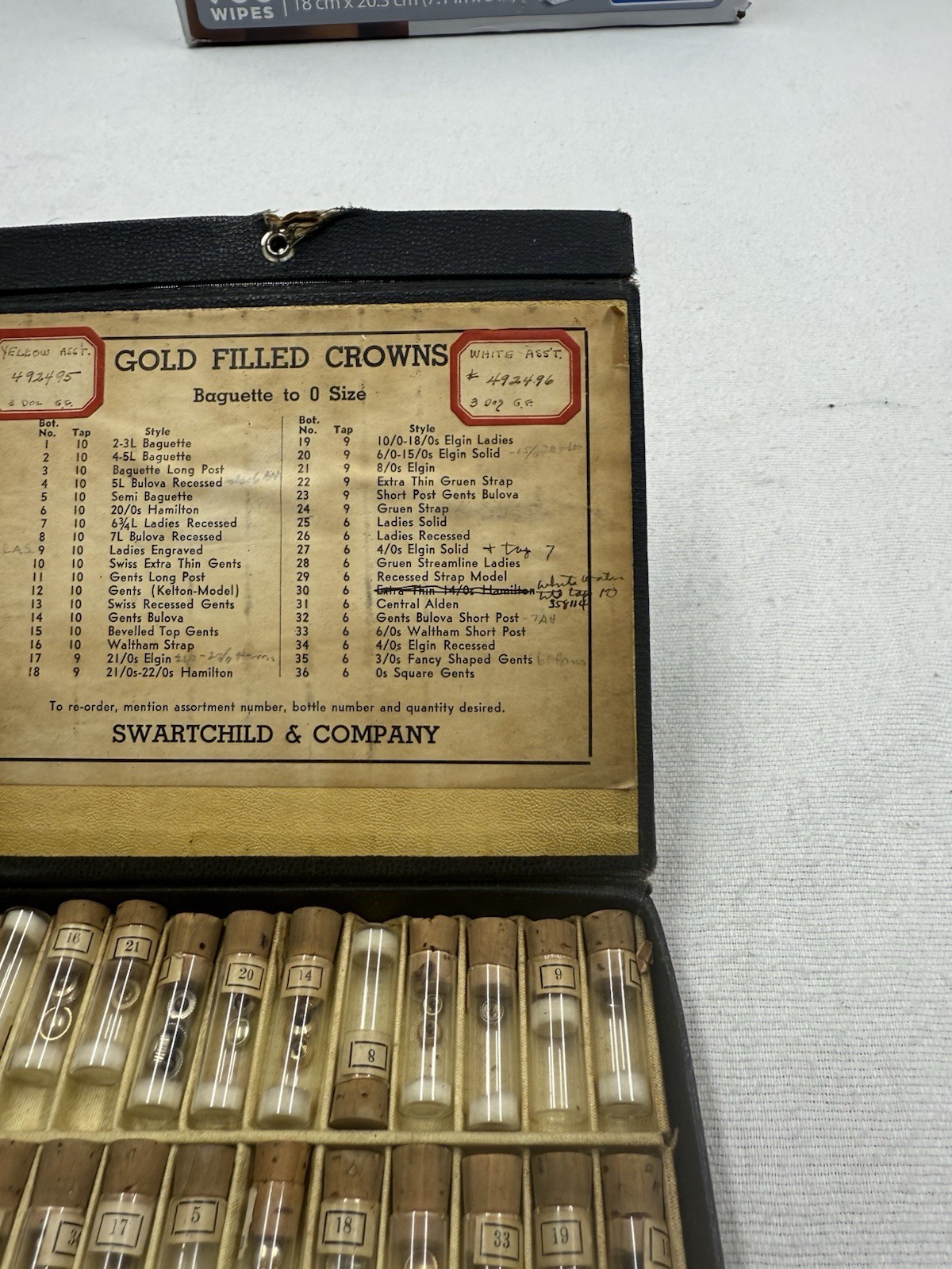 Vintage NOS Swartchild Box With Good Filled Crowns Bulova Waltham Swiss