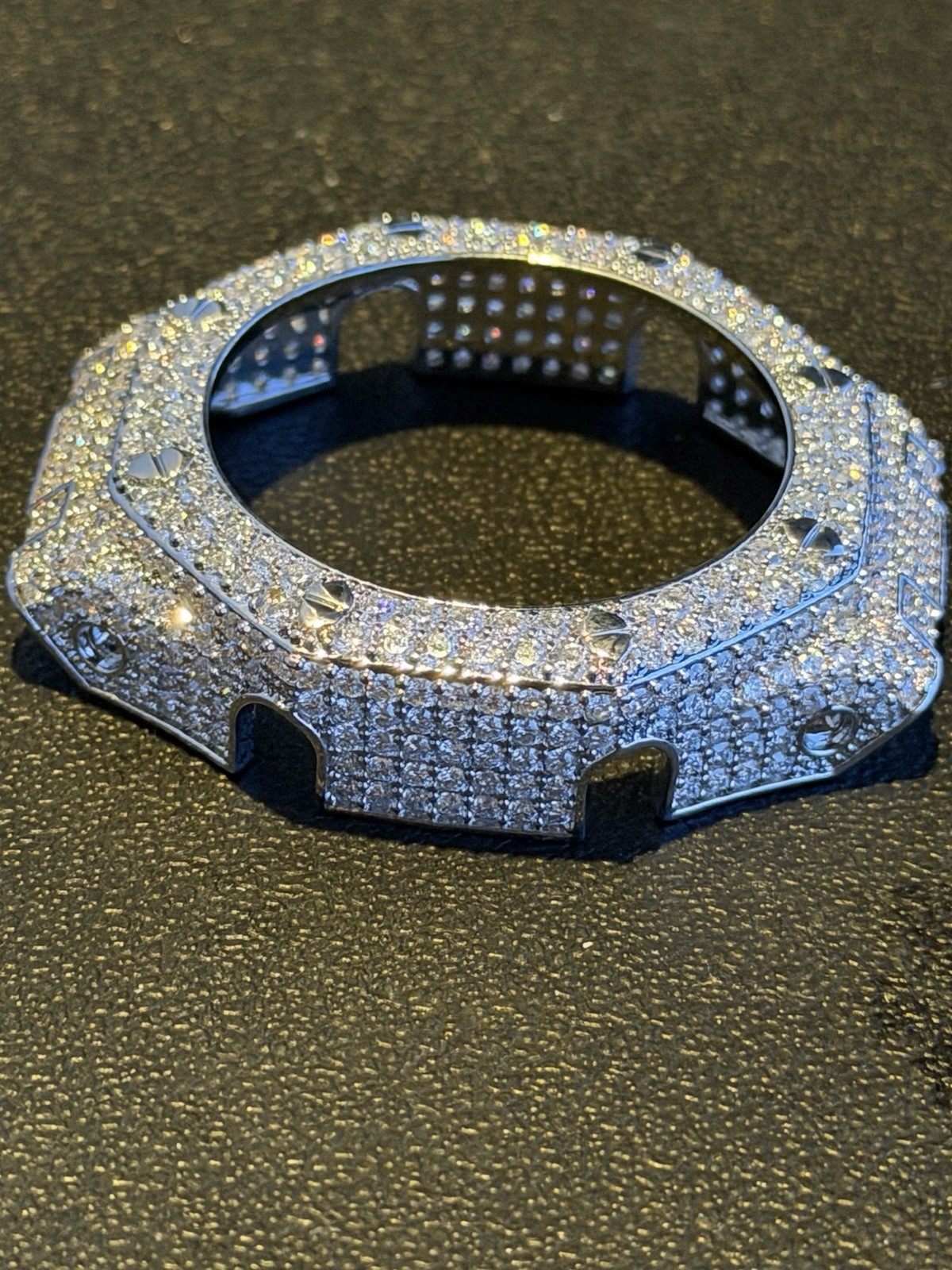 Silver Tone Metal Iced Out Moissanite Bezel for Casio G-SHOCK GA2100