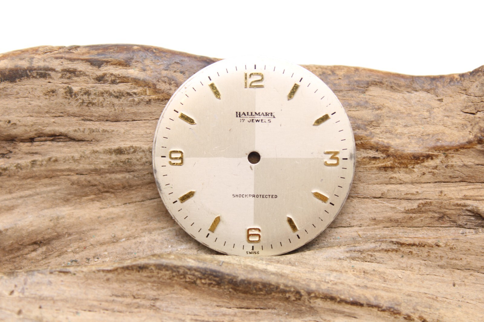 HALLMARK WATCH DIAL 29.3mm 17j SWISS ARABIC & STICK INDICES (LC)