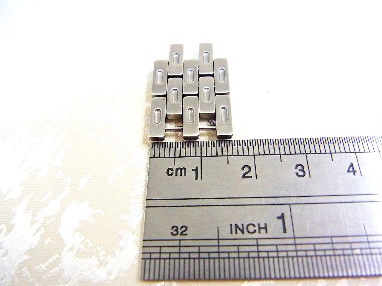 Cartier Panthere Watch Genuine 16mm LM Link SS Band Bracelet Parts 2pcs set EX