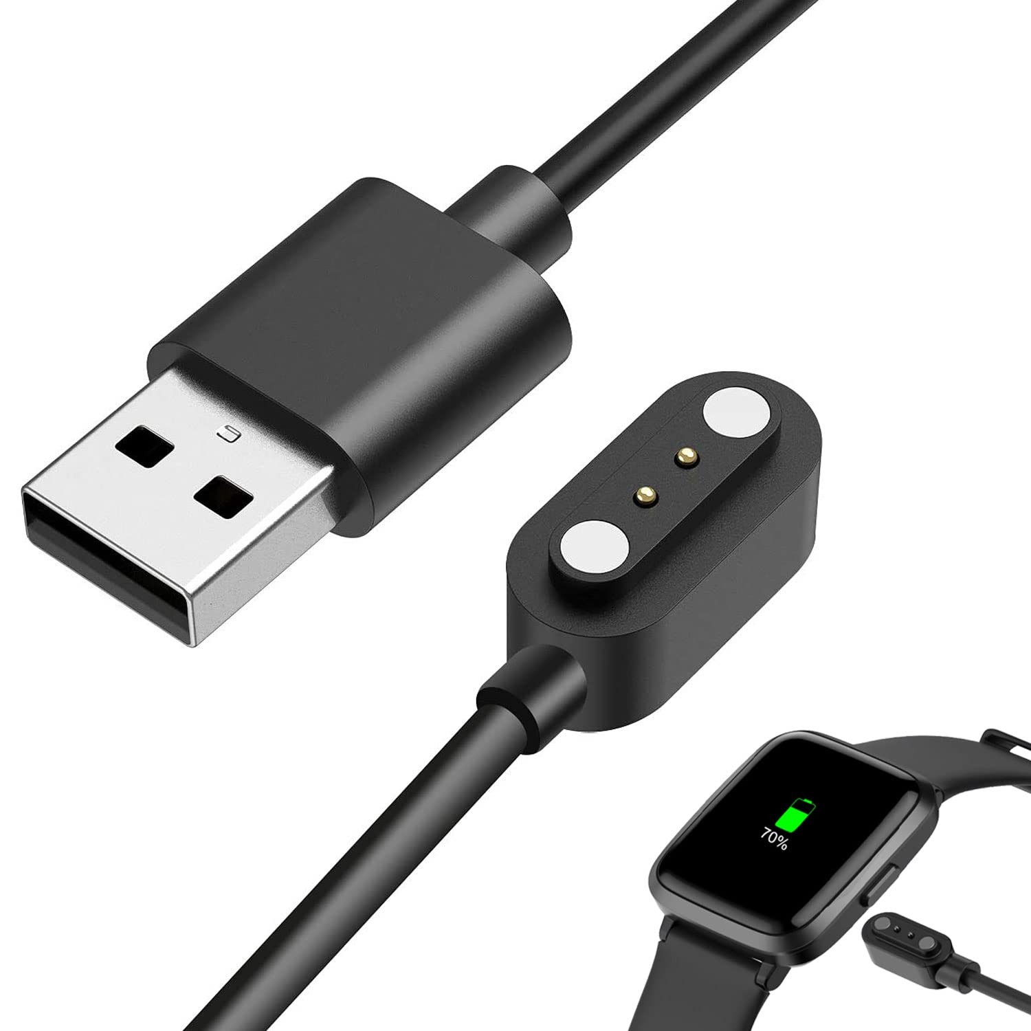 Smart Watch Charger Magnetic Compatible with YAMAY Willful Letsfit Black