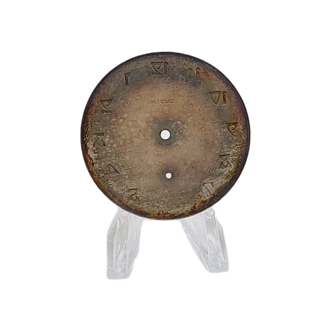 Elgin 39.5mm Sunk Metal No Feet Pocket Watch Dial Only 1952