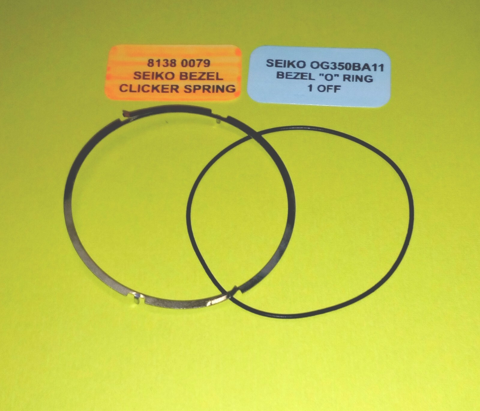 SEIKO BEZEL SPRING 8138-0079 SRP773/777/779 SRP775 4R36-04Y0 AND BEZEL GASKET