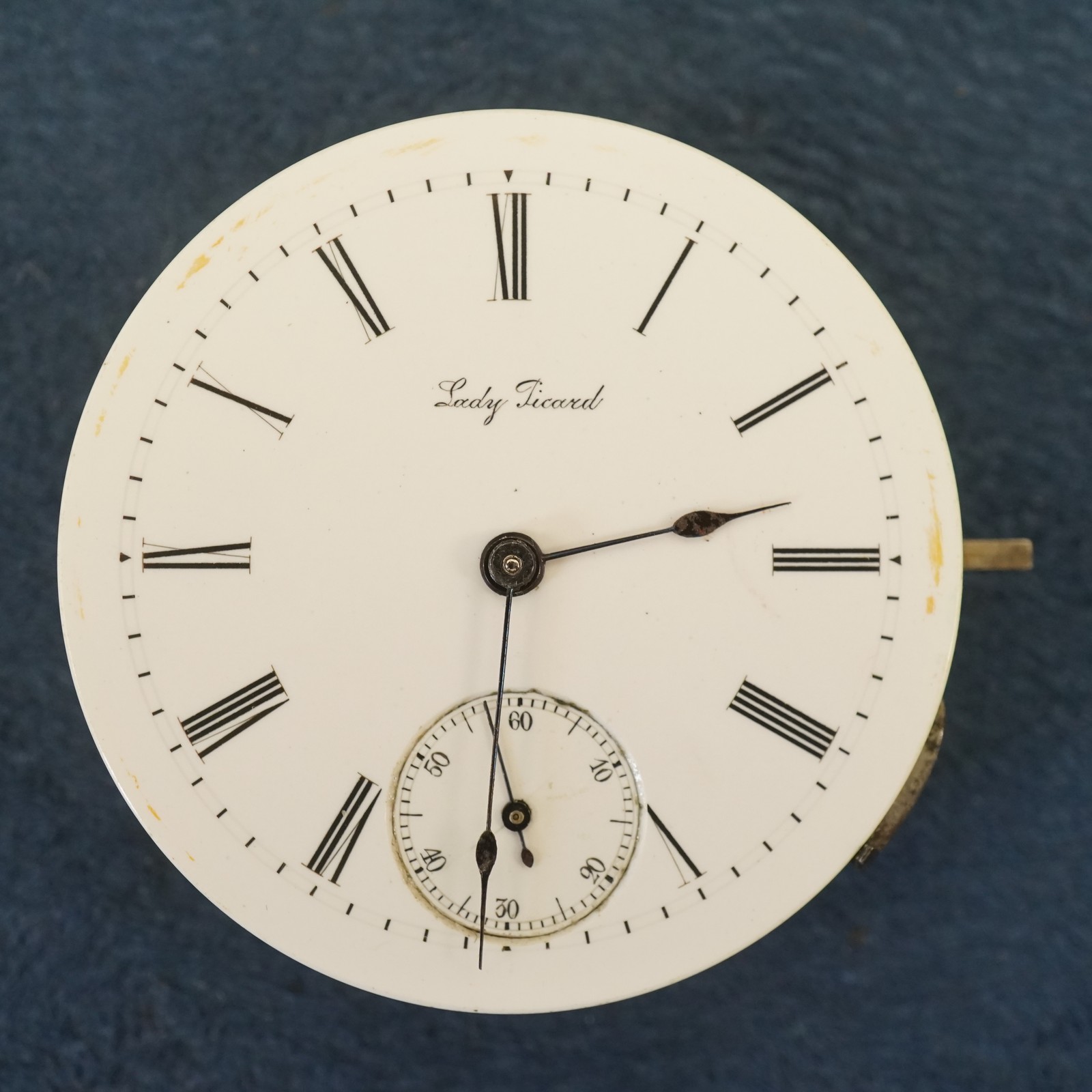 Lady Picard Pocket Watch Movement w/Crystal & Crown, Ref. 5876 – Free Ship USA