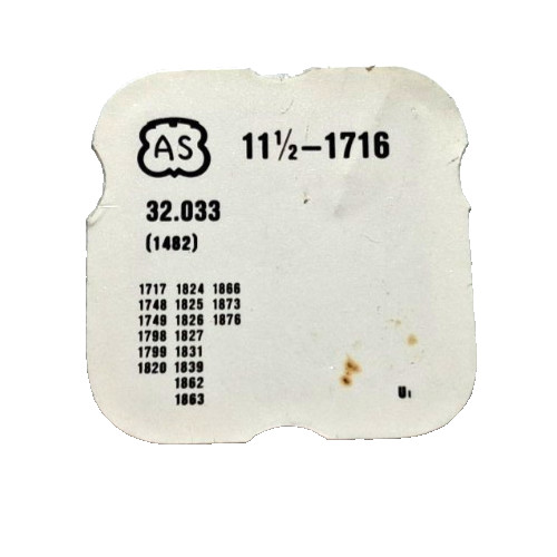 AS 1716 DRIVE GEAR watch part #A/5085 #1482 *SEE INTERCHANGE