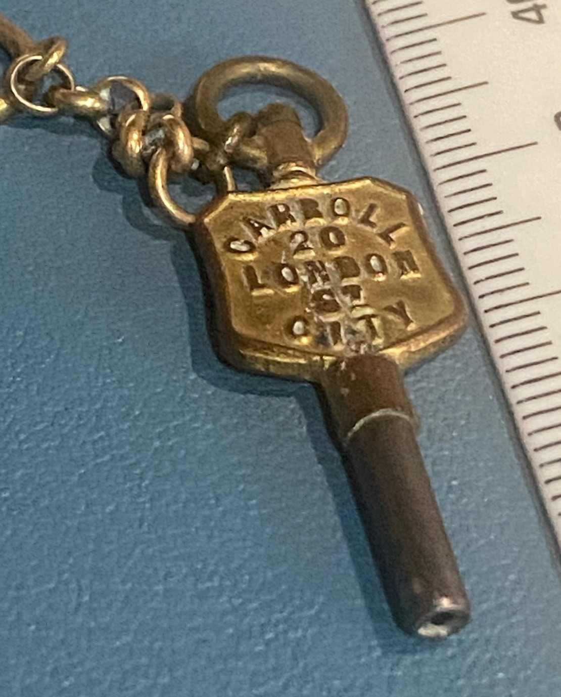 Antique Pocket Watch Winding Key – Carroll 33 Walbrook City (City of London)