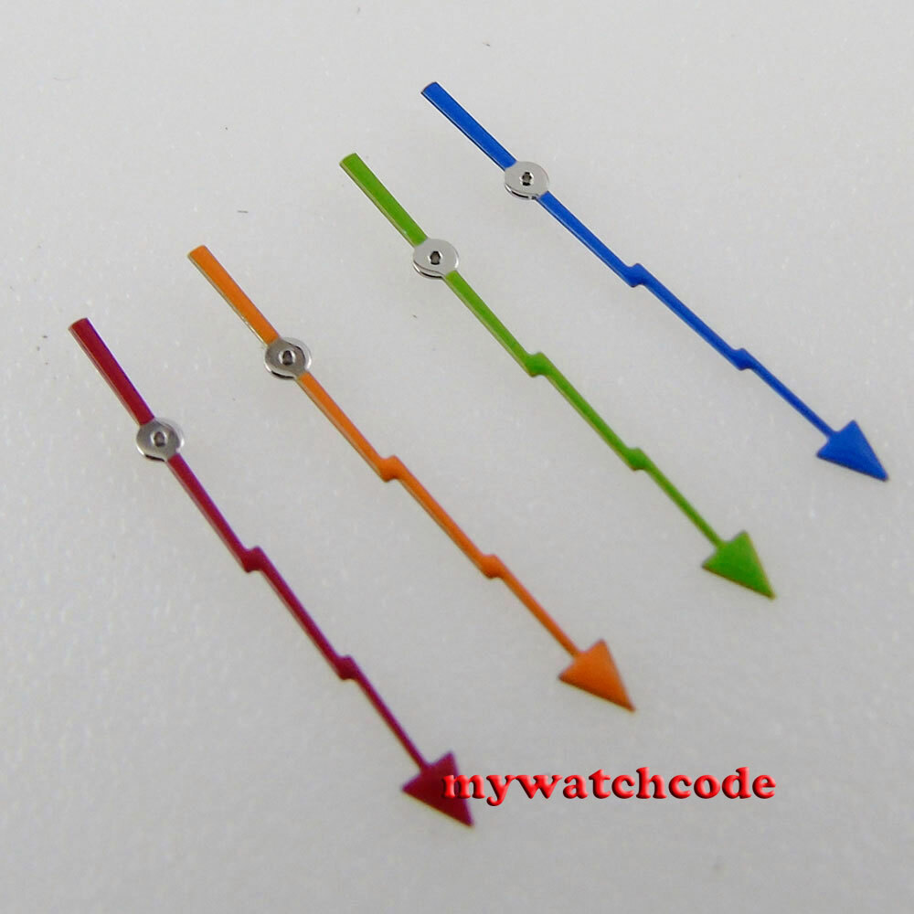 red blue orange hand silver edge white watch Hand fit NH35 NH36 7s26 ETA 2824