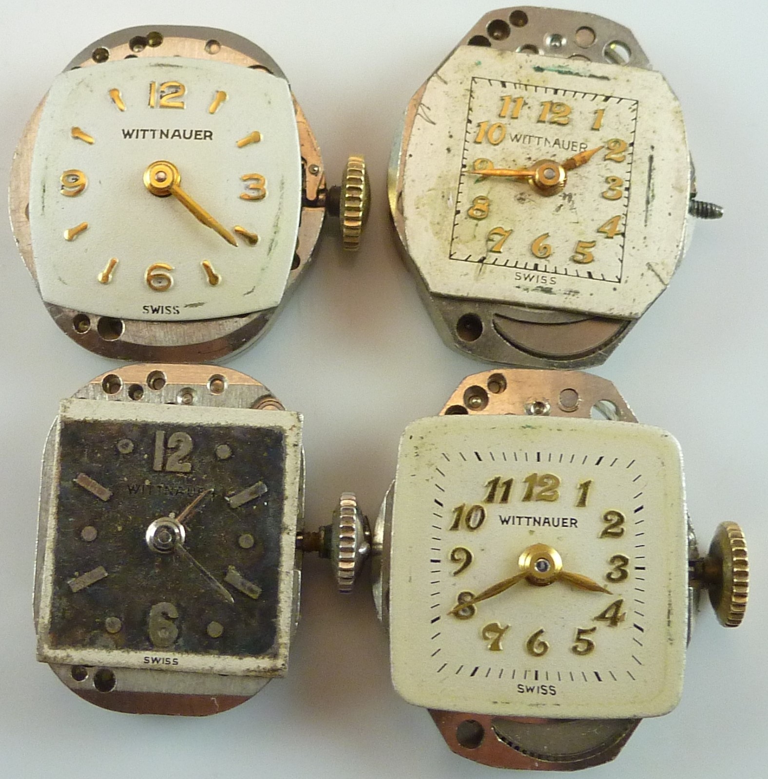 Lot of 4 Lady’s Wittnauer Wristwatch Movements – Parts / Repair
