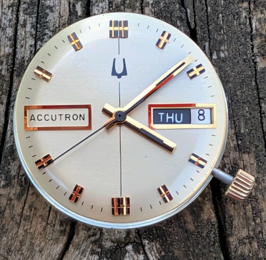 Bulova Accutron (cal 2182) Day/Date Movement in Running Order, Nice Dial!!