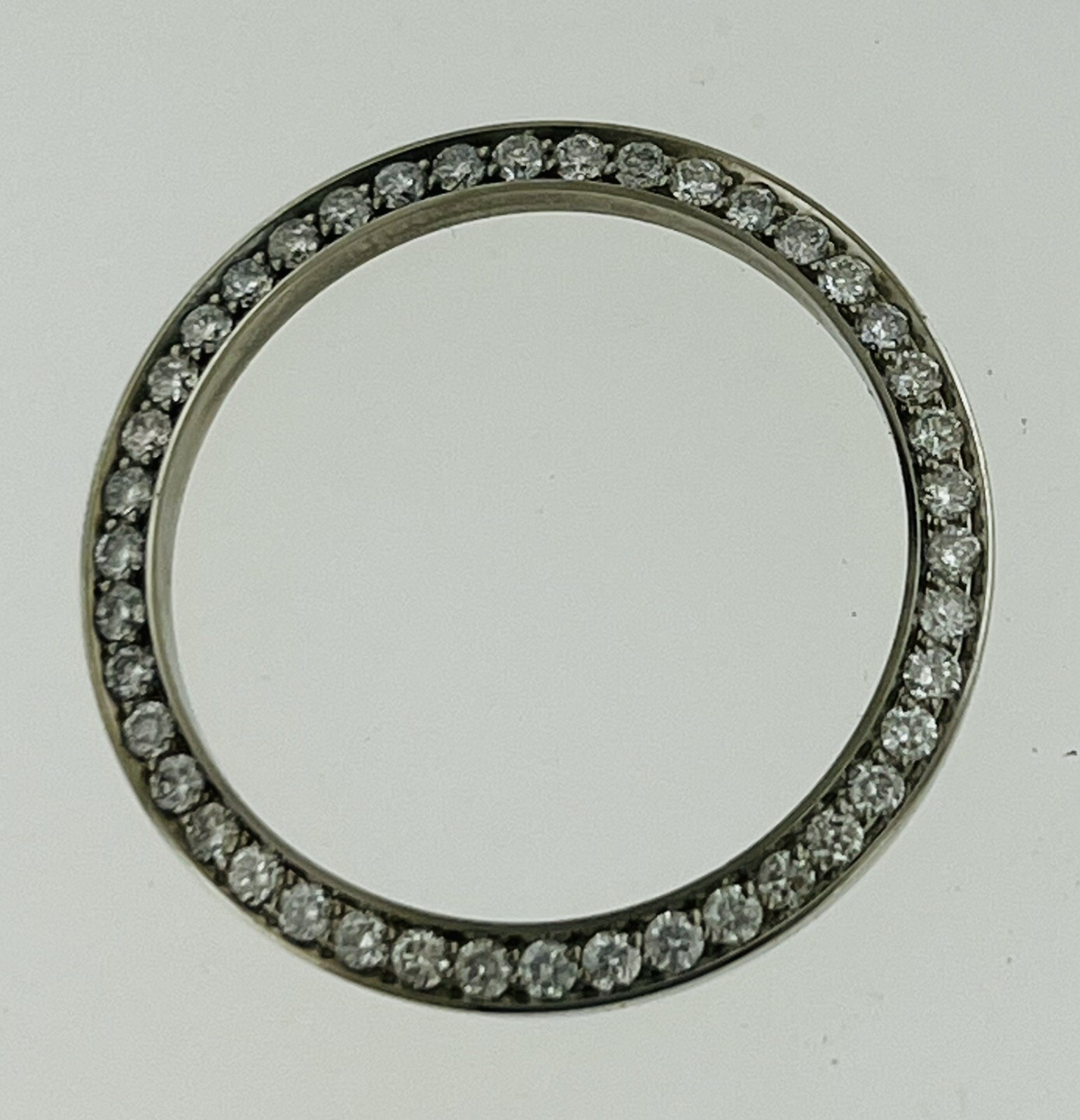 CUSTOM 1.30 Ct DIAMOND BEZEL FOR 31MM MID SIZE ROLEX SET IN STAINLESS STEEL