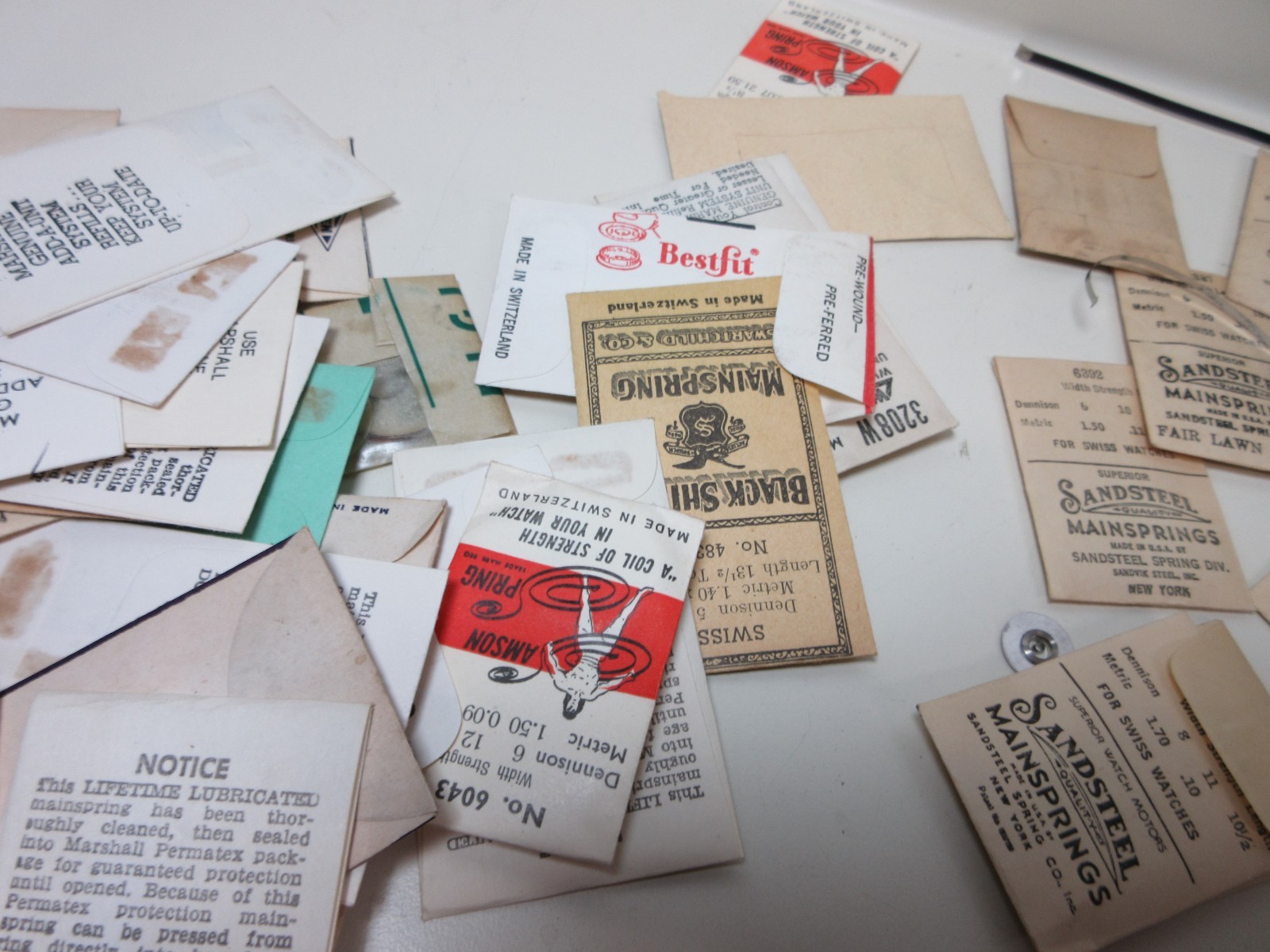 VINTAGE LOT OF 75 WATCH MAIN SPRINGS WATCHMAKER REPLACEMENT PARTS ASSORTED # 12