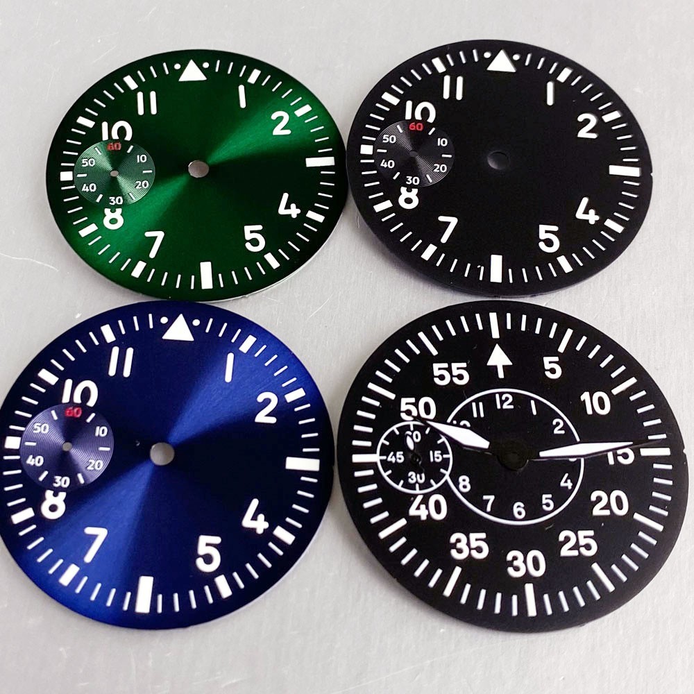 Fit ETA6497 ST3600 37mm Pilot Style Retro Hand-winding Watch Dial Sterile Face