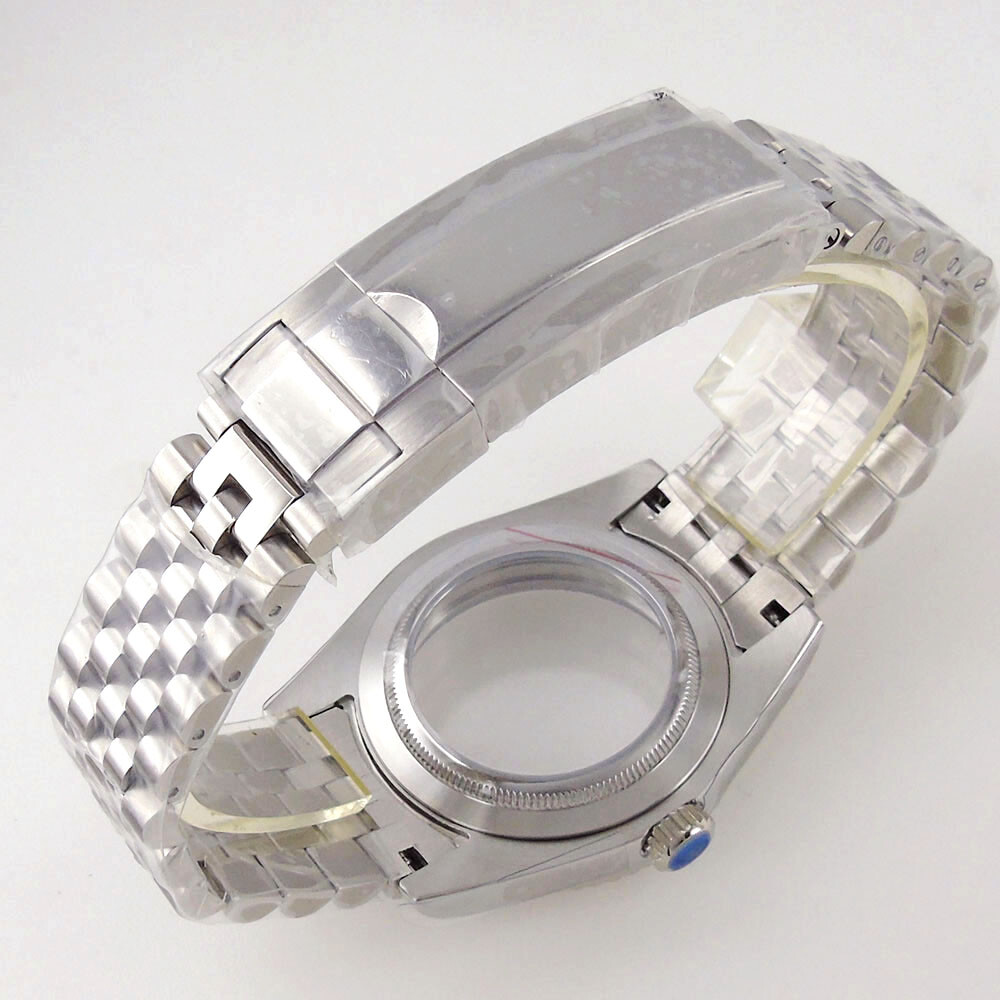 36mm 39MM Sapphire Glass Watch Case Small Endlink Bracelet Fit NH34 NH35 2824