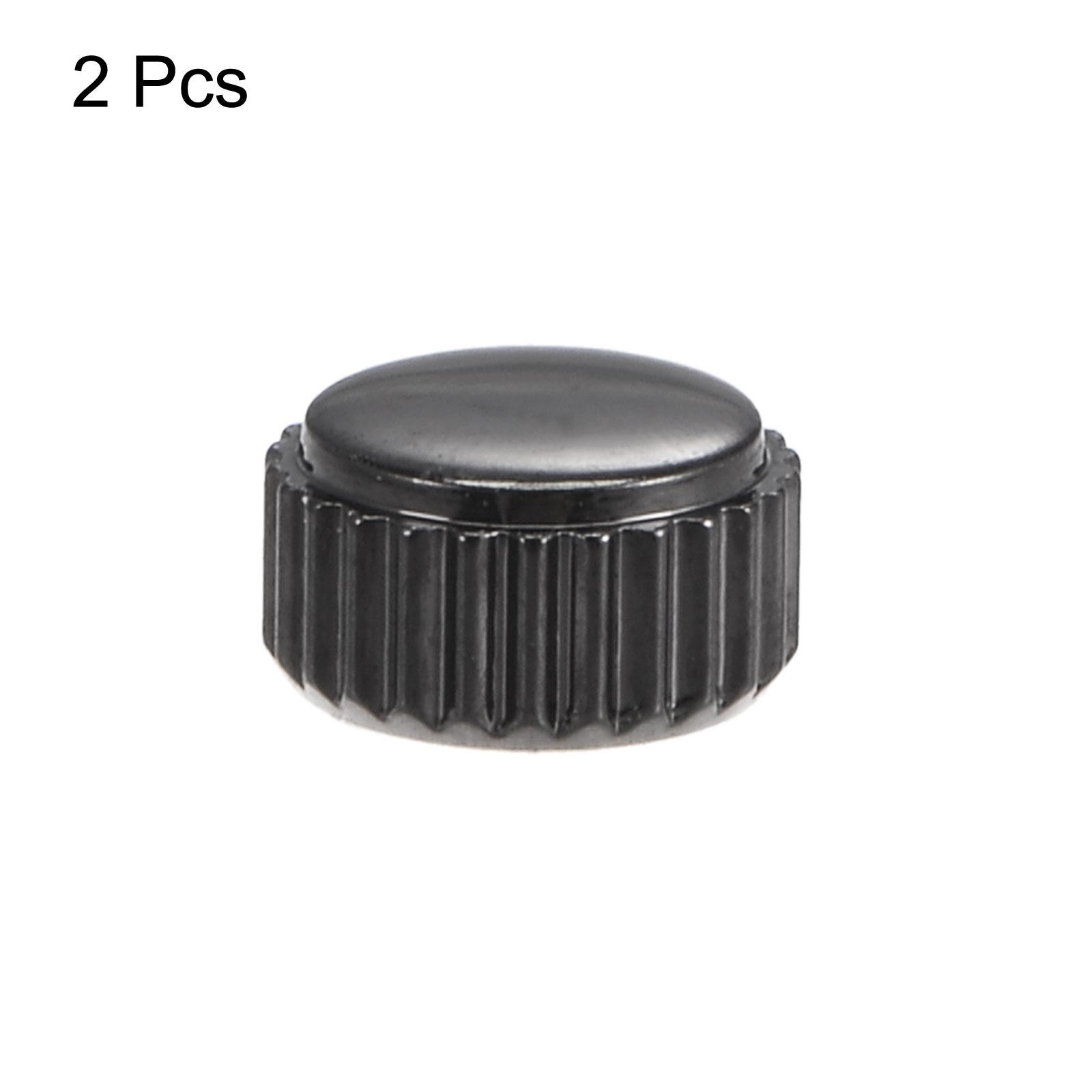 2Pcs 2.8x5mm Watch Crown SUS304 Flat Head Short Stem Watch Crown 2.5mm ID Black