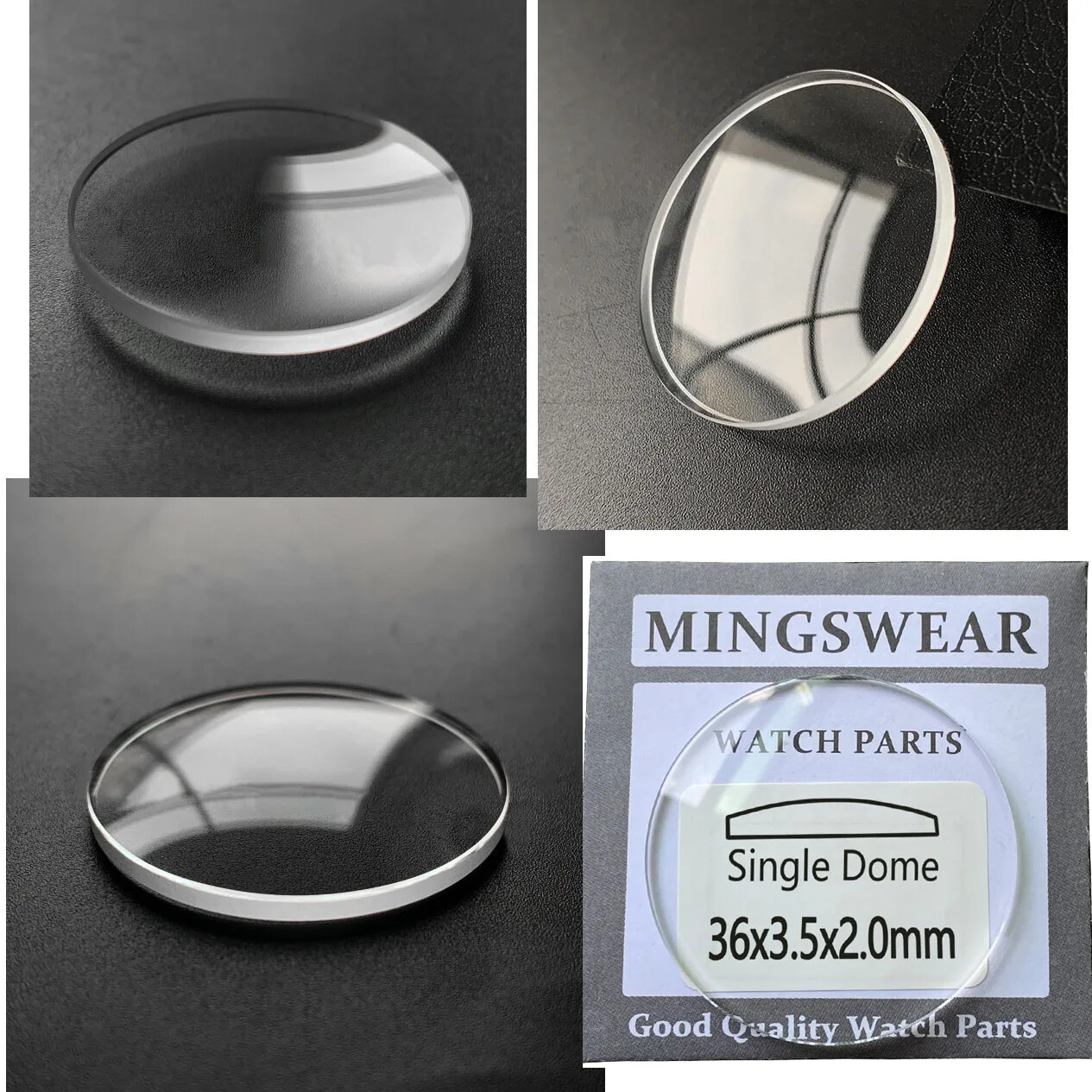 Single Dome 2.0mm Watch Glass Round Mineral Glasses Watch Crystal Mirror 28-40mm