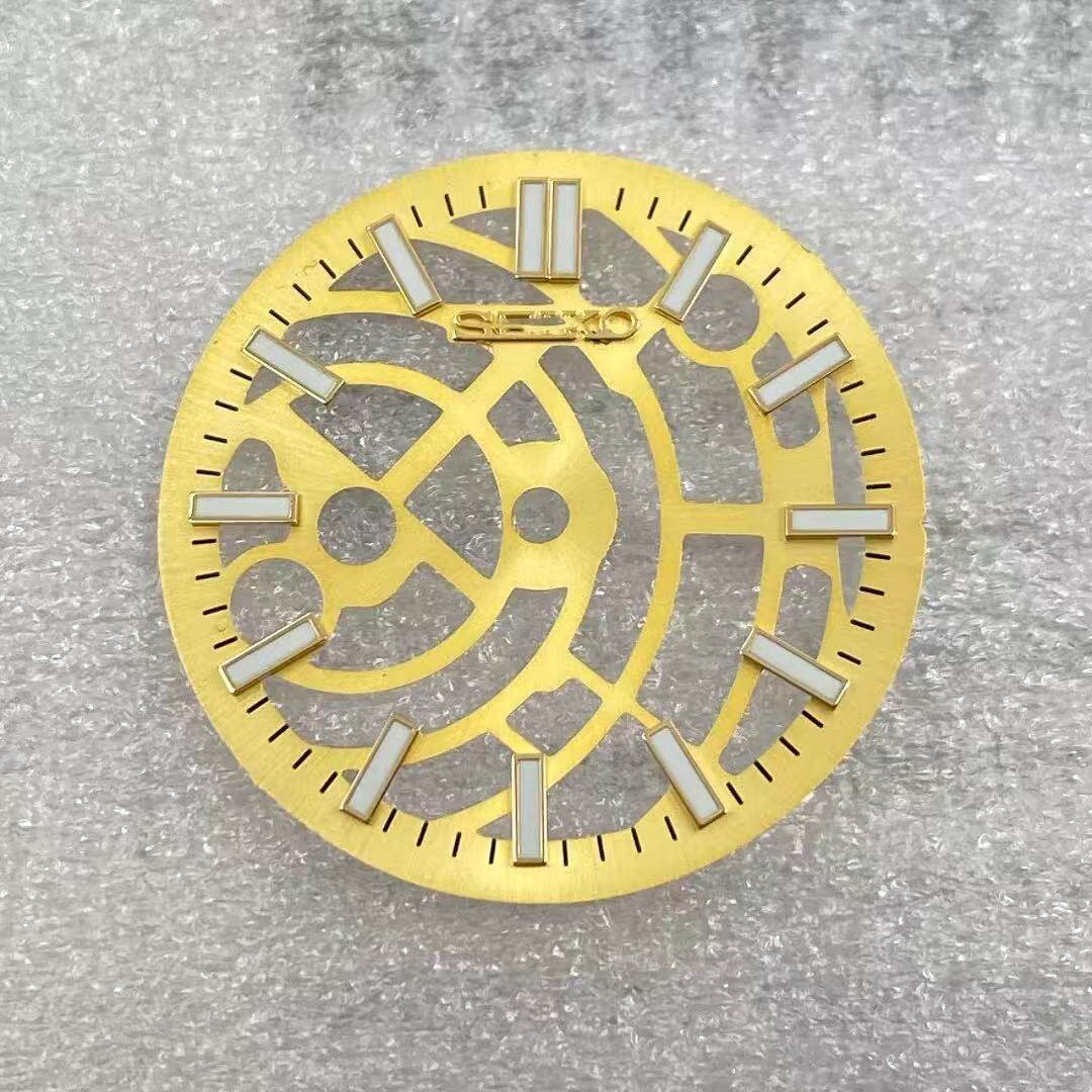 28.5mm Cutout Watch Dial Green Lume for Nh70 NH72 Movement Watch Parts S Logo