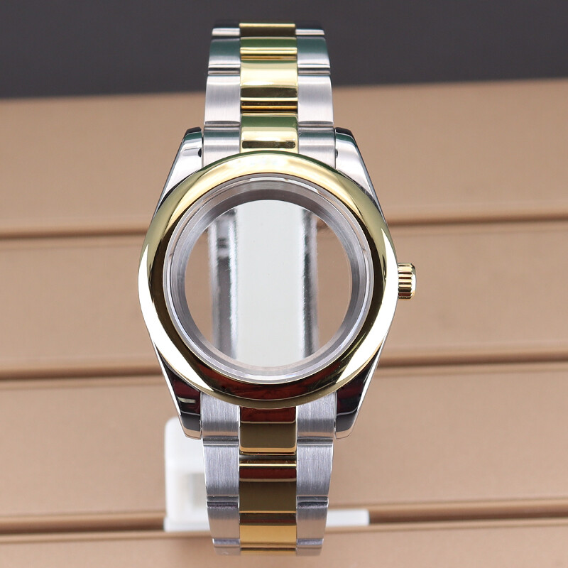 36mm/39mm Watch Case+Strap Fixed bezel Sapphire Glass For nh35/36 8215 Movement