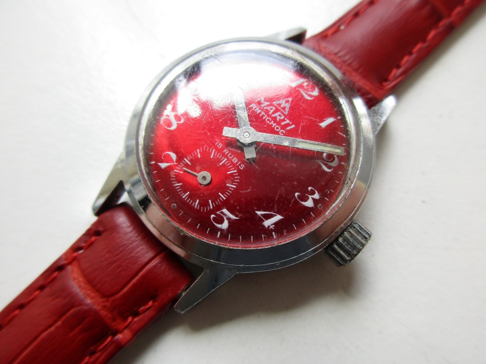Marti sub seconds red 1970’s boy size watch – FE cal. 233-60 – running