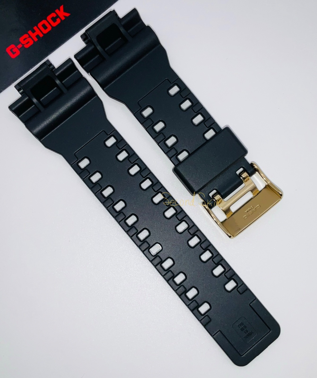 GENUIN CASIO Gloss Black Band Strap GA-110GB-1A GD-100GB-1 GAC-100BR + Pins