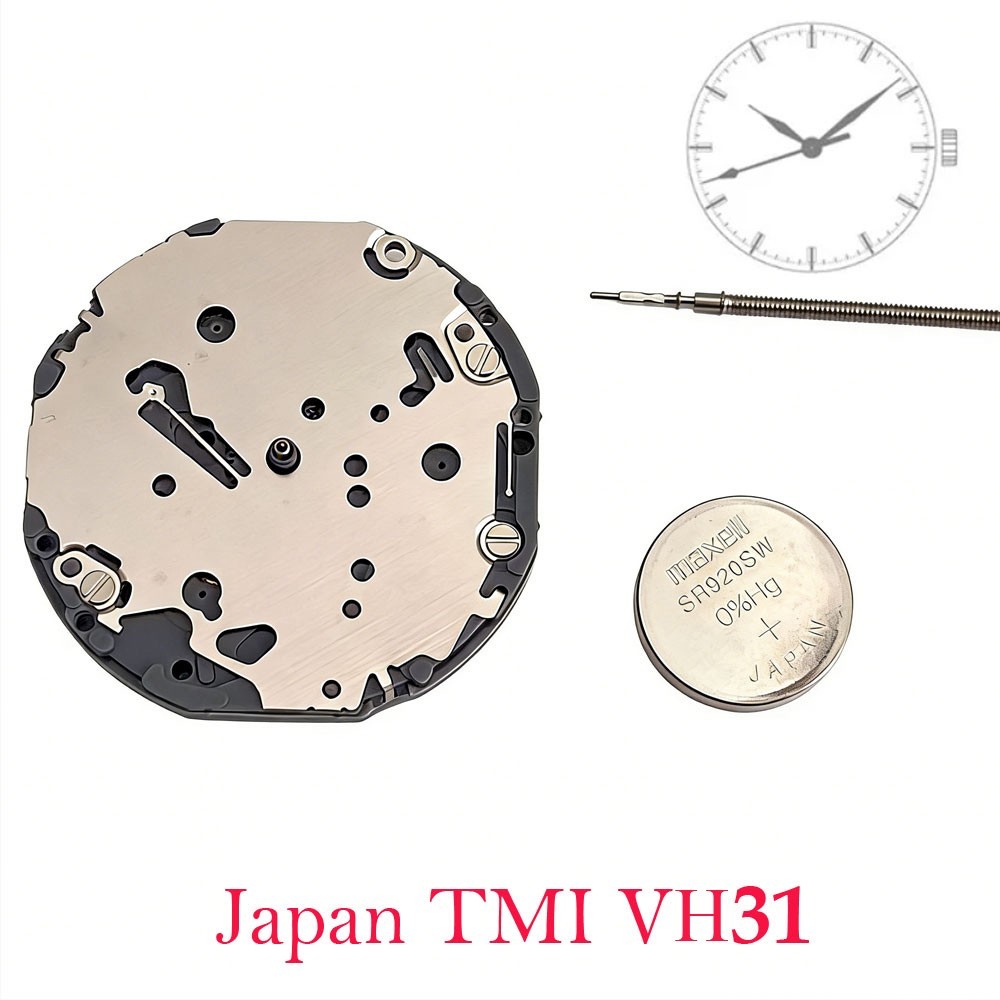 VH31 Quartz Watch Movement TMI High Accuracy Watch Mechanism Smooth Sweep Second