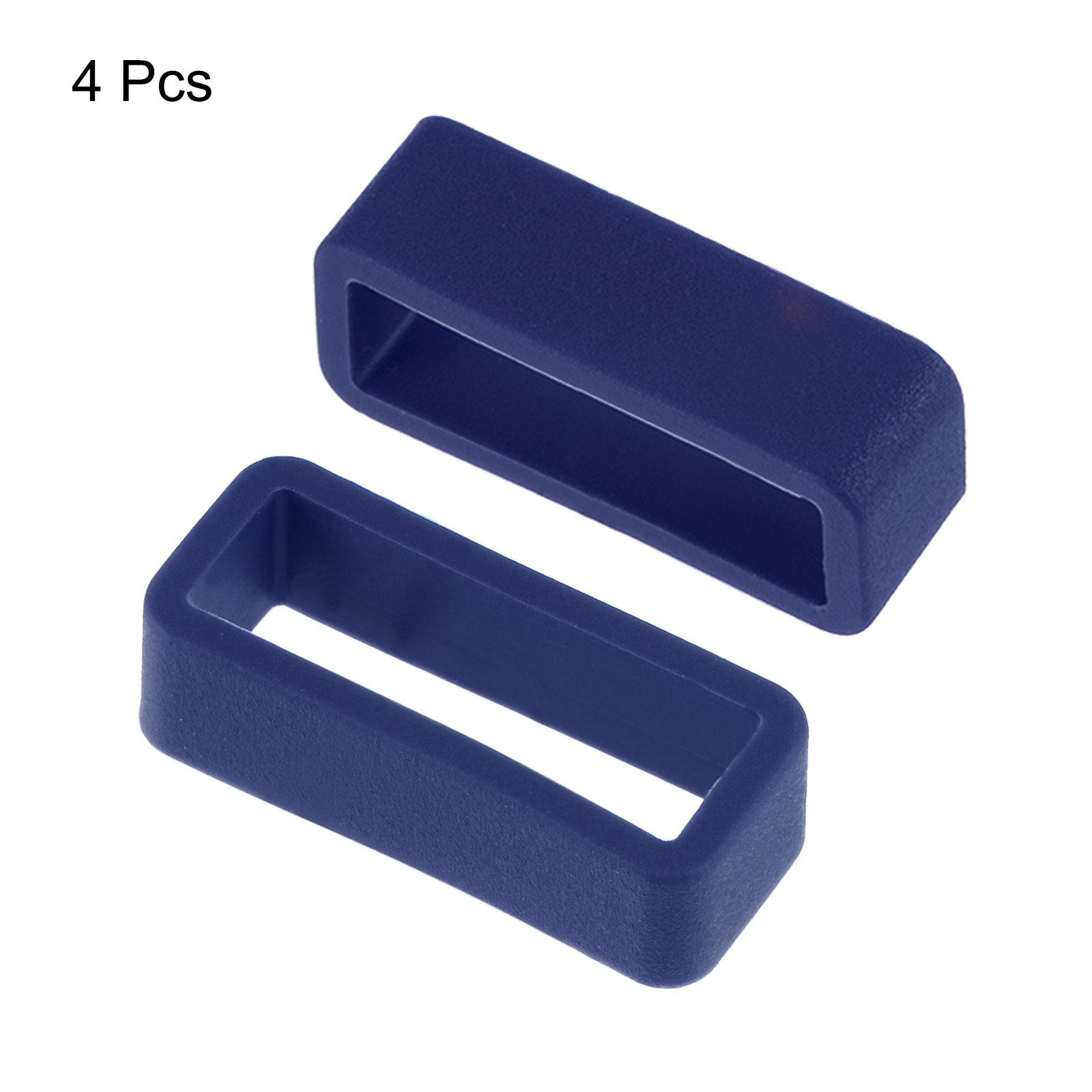 Watch Band Strap Loops Silicone for 19mm Width Watch Band Navy Blue 4 Pcs