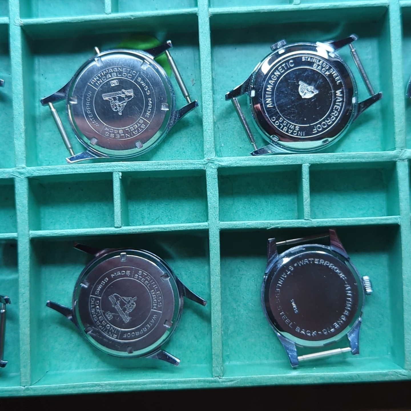 10 x 1960s NOS Swiss Made Mens Watch Cases, Mixed inc Waterproof