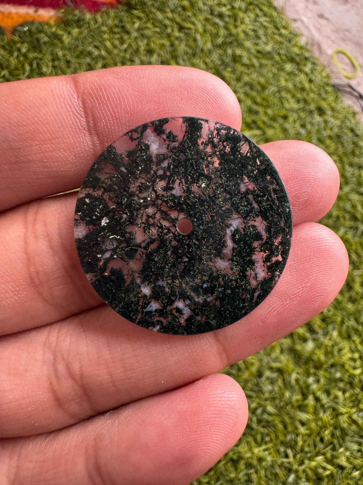 Green Moss Agate Watch Dial – 31 mm Round Gemstone gmc-162