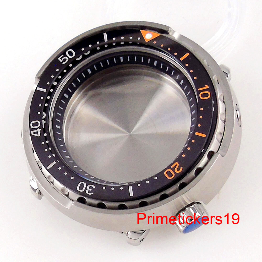 46.5mm Stainless Steel Watch Case Sapphire 4 o’clock Crown Fit NH35 NH36 NH34