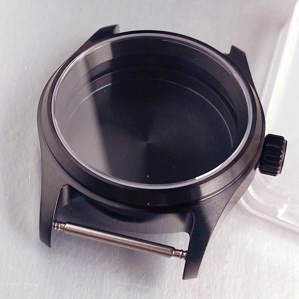 Black Coating 20ATM 36/39mm Pilot Sapphire Watch Case For NH35 NH36 ETA2824 Move