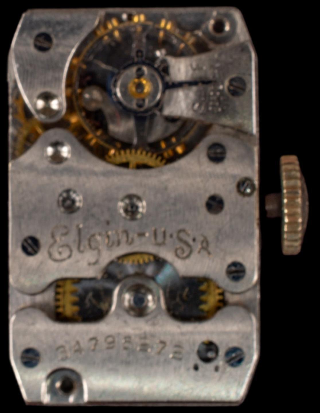 ELGIN Watch Movement Silver with Black Numbers