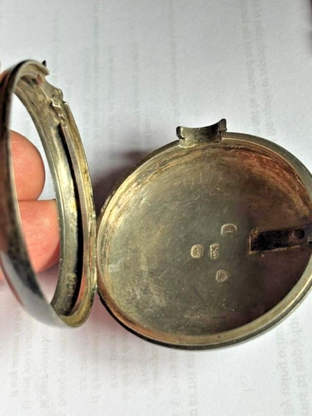 Antique English Silver Fuzee Outer Watch Case for sale